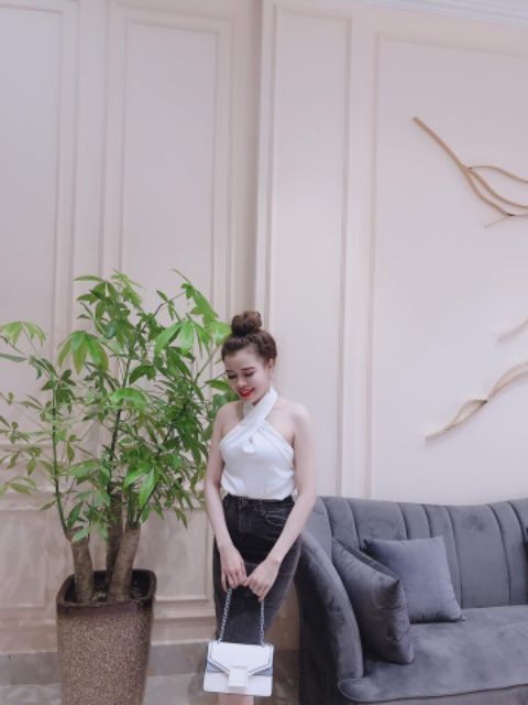 Áo yếm cổ chéo siêu sang chảnh