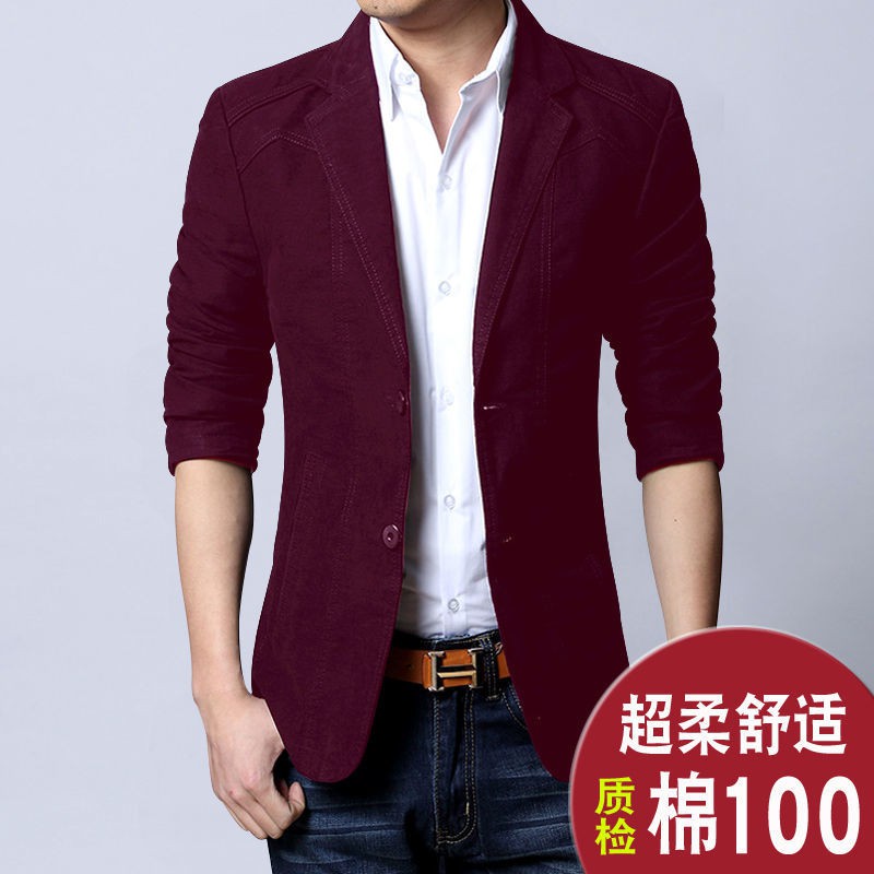 ∏▤◈Bộ đồ nam 2021 mùa xuân mới áo khoác công sở giản dị tự tu phong cách Hàn Quốc độc thân thanh niên phương Tây