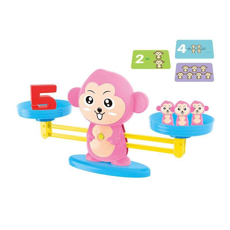 Đồ Chơi Khỉ Cân Bằng Học Toán- Màu Hồng- Phát Triển Tư Duy Cho Bé Monkey Balance