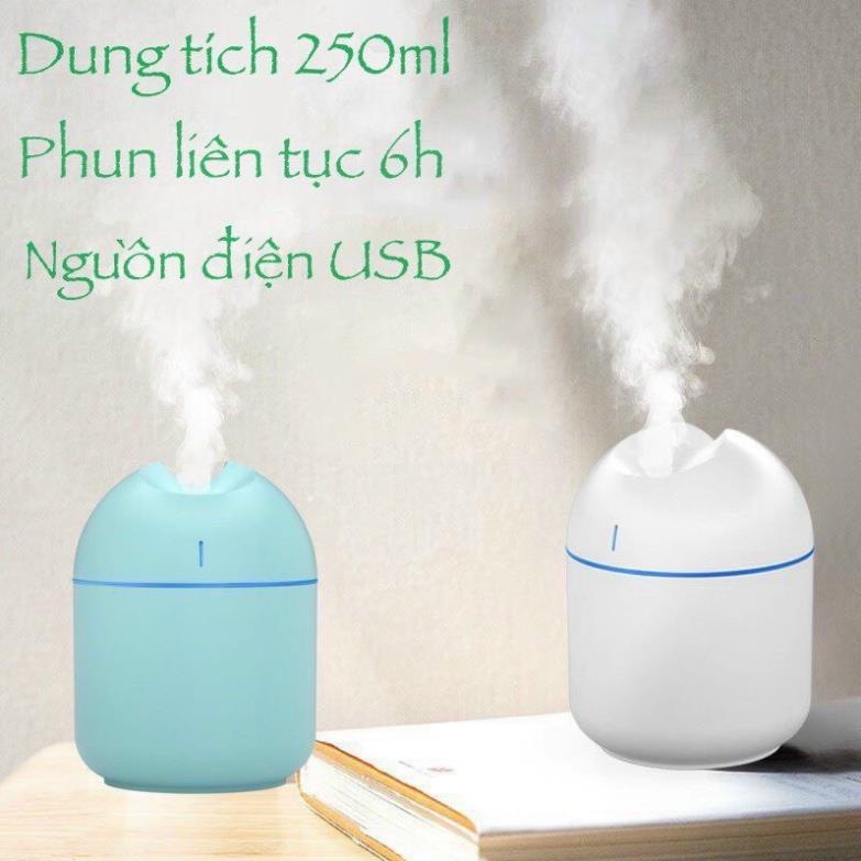 [FREESHIP] Máy Phun Sương Tạo Ẩm Phòng 250ML USB Colorful Humidifier