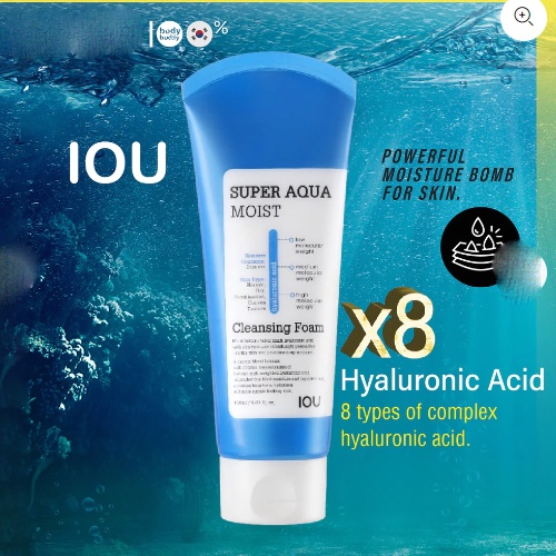 Sữa Rửa Mặt Làm Sạch và Dưỡng Ẩm Sâu Từ Khoáng Chất Thiên Nhiên Welcos IOU Super AQ Mosit Cleansing 500gr