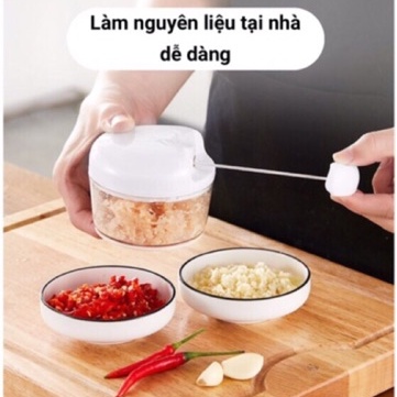 Cối xay tỏi ớt mini đa năng kéo tay