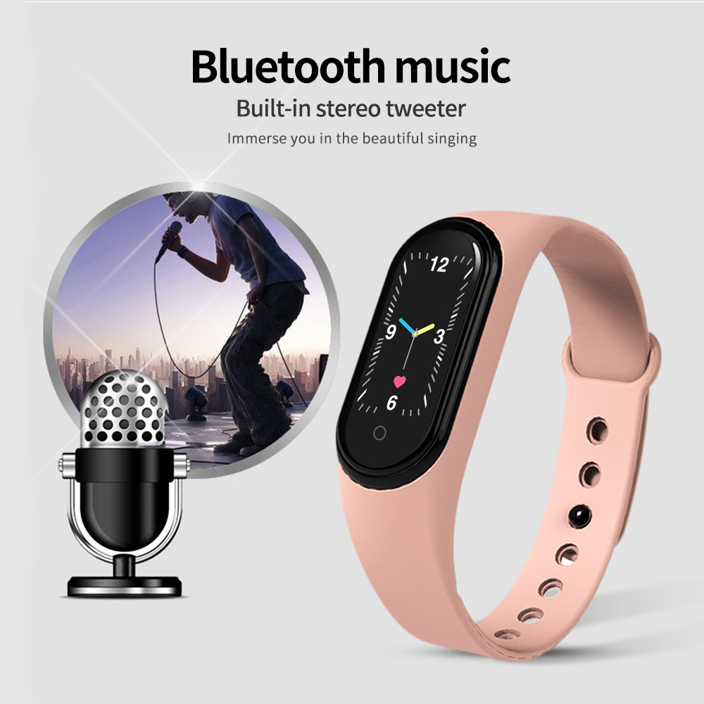 Đồng hồ thông minh M5 mới Nam nữ Bluetooth Đồng hồ thể dục thể thao Theo dõi cuộc gọi Đồng hồ thông minh chơi nhạc Vòng đeo tay cho iPhone Android