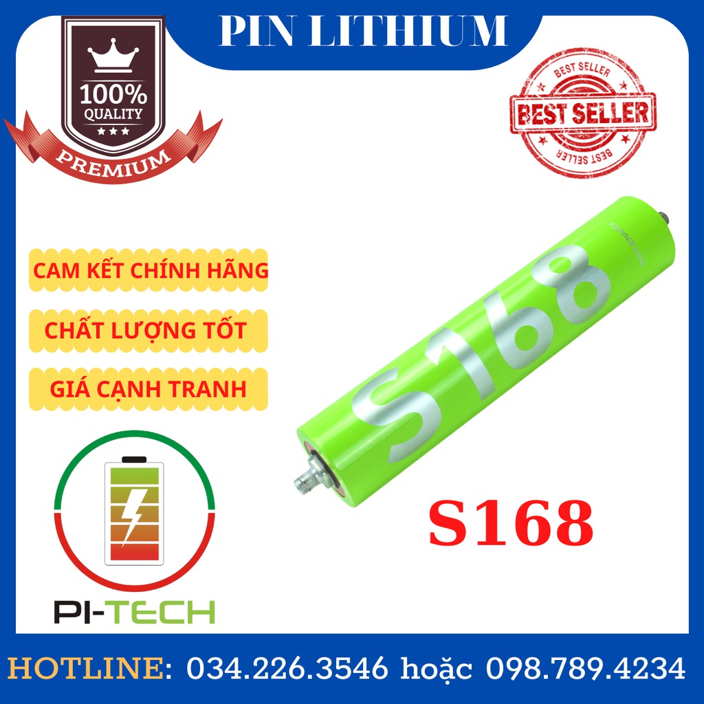 pin lithium S168 60280 Lifepo4 3.2V 55Ah/70Ah 10C 2000 lần sạc xả