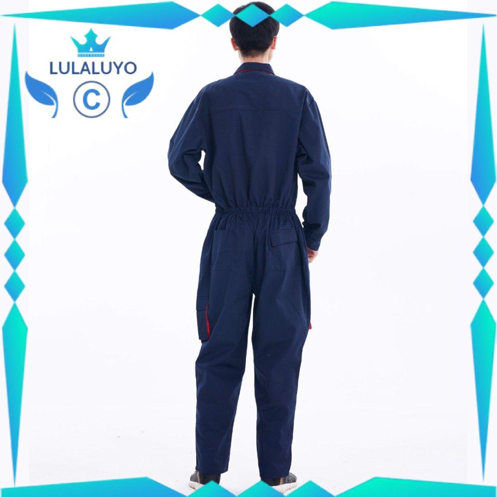 [Giá thấp]  Long Sleeve Pockets Coveralls Casual Jumpsuit Pants Workshop Working Clothes Dust-proof Protection Clothing  .lu
