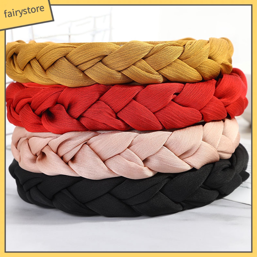 Băng Đô Dệt Kim Màu Trơn Cho Phái Nữ