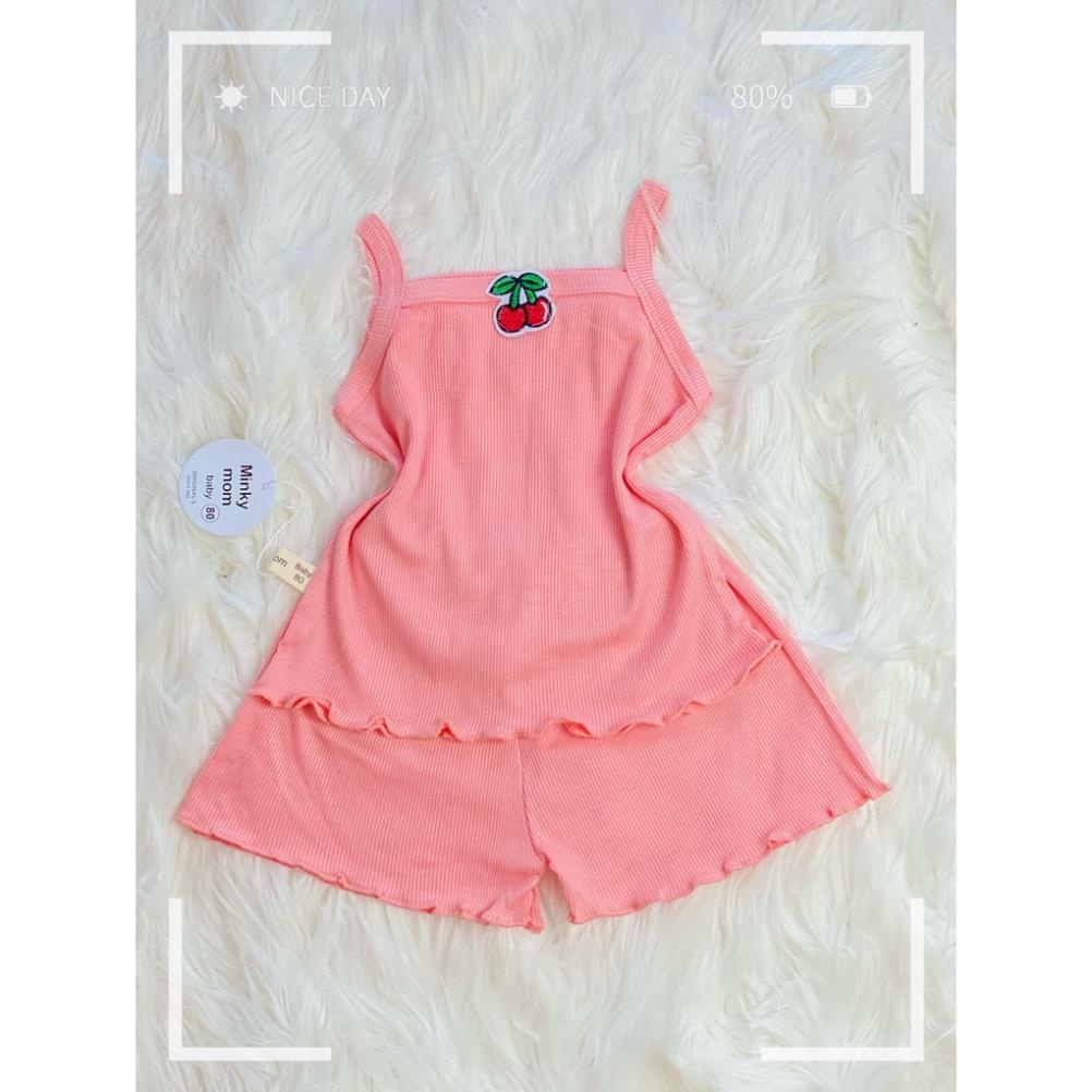 [SALE] Bộ 2 Dây Cho Bé Gái Minky Mom Vải Thun Gân Đính Ngực Cute, Áo Hai Dây Bé Gái Mặc Hè Thoáng Mát MKM2232
