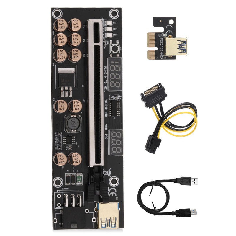 Card Mở Rộng PCI-E VER016 1x Sang 16x USB 3.0 LED Card PCI-E Cho GPU