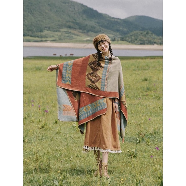 Khăn choàng boho dạ dày mùa đông