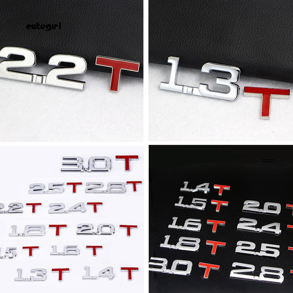 Logo 3D bằng kim loại dán trang trí xe hơi 1.6 1.8 2.0 3.0 T