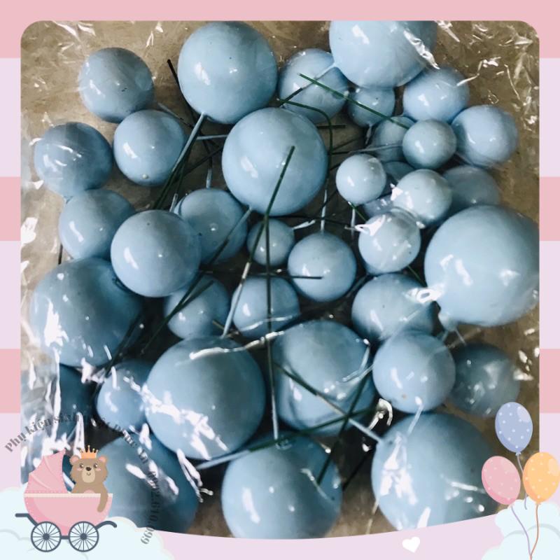Túi 40 viên bi nhựa màu pastel trang trí bánh kem hpbd