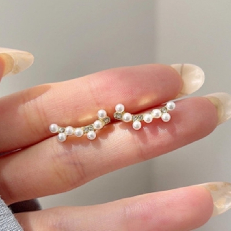 Khuyên tai bạc 925 đính ngọc trai nhân tạo phong cách Hàn Quốc cao cấp cho nữ