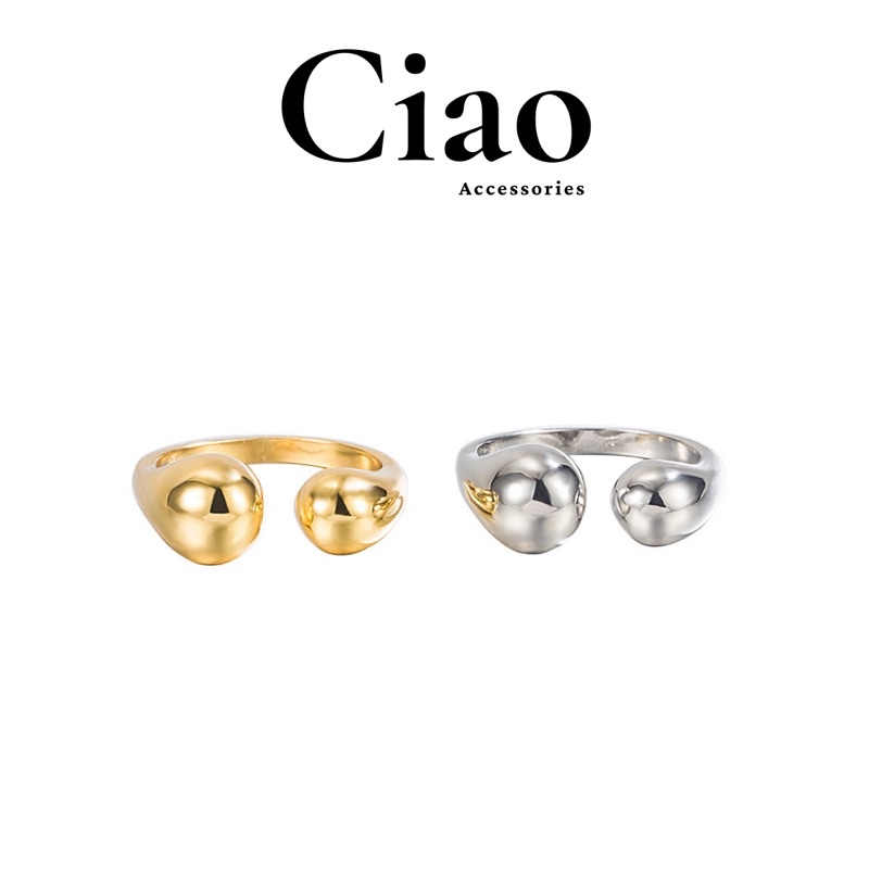 [HOẢ TỐC 1H] Nhẫn mạ bạc S925 thiết kế hoạ tiết hình học phong cách trendy Ciao accessories