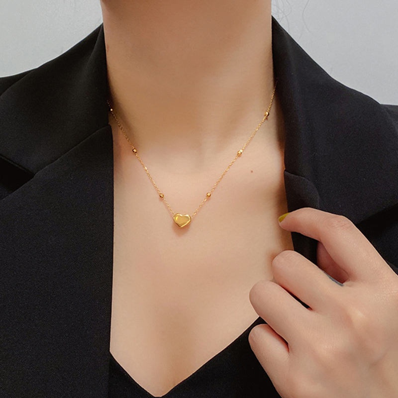 Dây chuyền titan nữ không gỉ mặt trái tim xinh xắn,trang sức titan thời trang phong cách hàn quốc