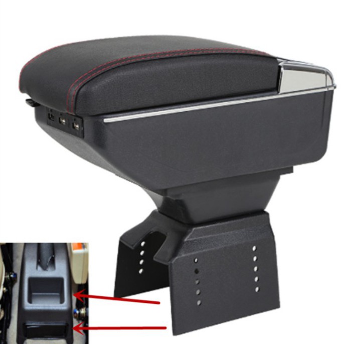 Hộp tỳ tay ô tô DUSBG tích hợp 7 USB dành cho Morning, Spark, Getz, i10, Yaris, Mazda 2, Honda city, Ford Fiesta, Swift