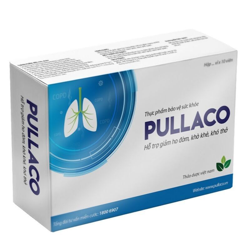 Pullaco- giảm ho, khò khè, khó thở, hỗ trợ giảm nhanh viêm phế quản, phổi hộp 10 vỉ