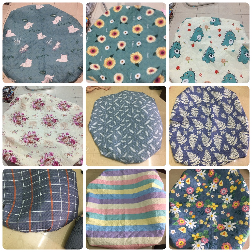 Ga giường cotton poly  trần bông miễn phí bo chun giá rẻ, drap giường trần bông 3 lớp dặn kích thước m2, m6, m8, 2m