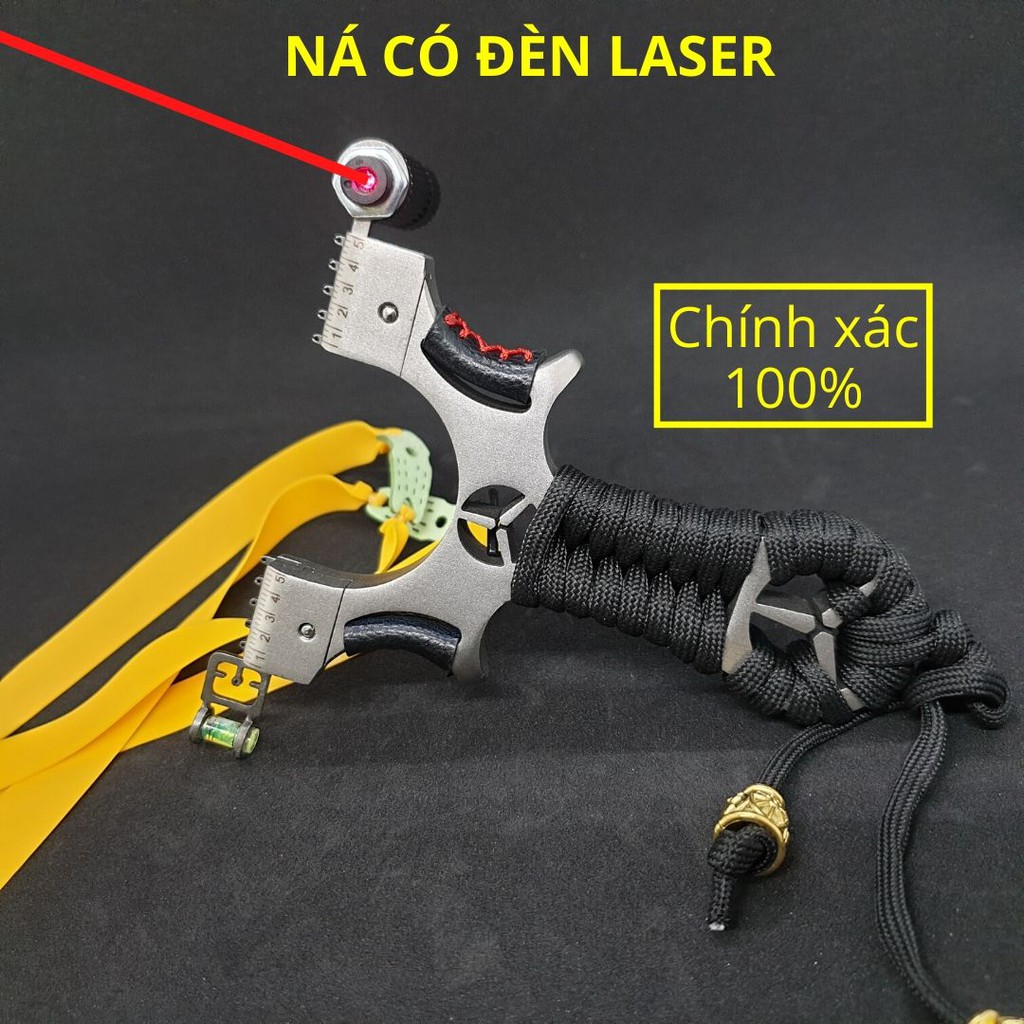 Ná Cao Su Có Ngắm Laser, Ná Thun Inox 304 Chạc Kẹp - Tặng kèm 2 bộ thun siêu mạnh