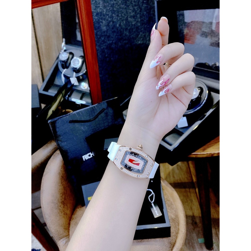 Đồng hồ đeo tay nữ chính hãng, đồng hồ nữ RICHARD MILLE full kim cương nhân tạo siêu cao cấp, phong cách nổi bật cá tính