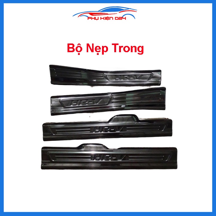 Bộ ốp bậc cửa trong ngoài nẹp bước chân HR-V 2018-2019 vân Titan chống trầy trang trí xe