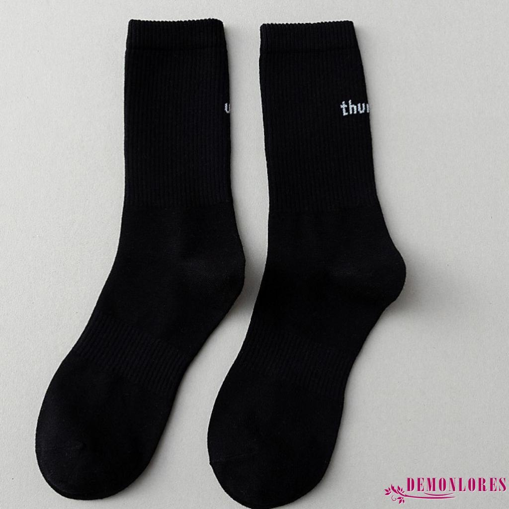 Đôi tất dài thời trang thể thao đơn giản co giãn in chữ cho nữ