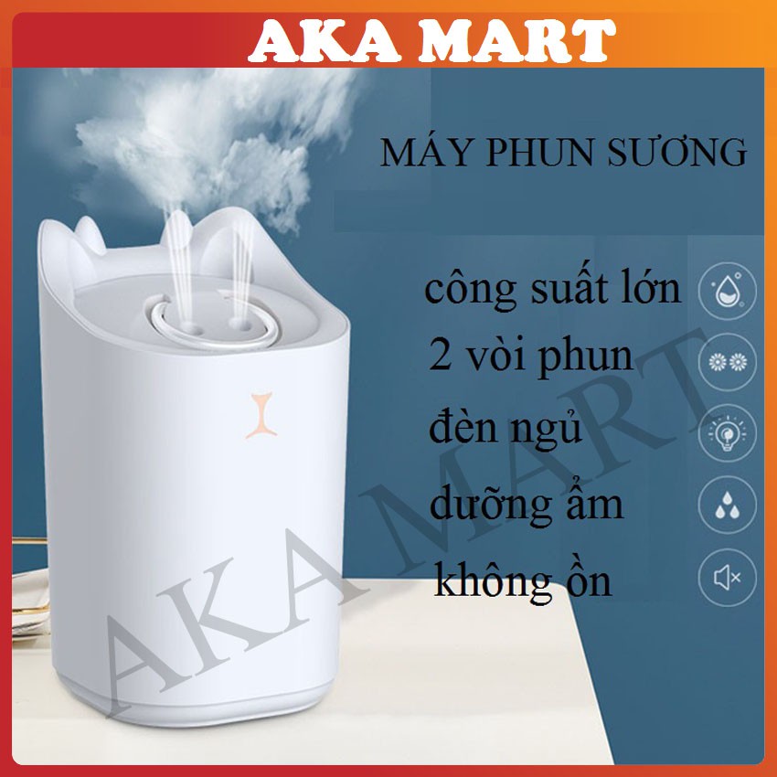 Máy phun sương chính hãng - Máy phun sương tạo độ ẩm không khí Humidifier dung tích 3.3 lít - Aka mart