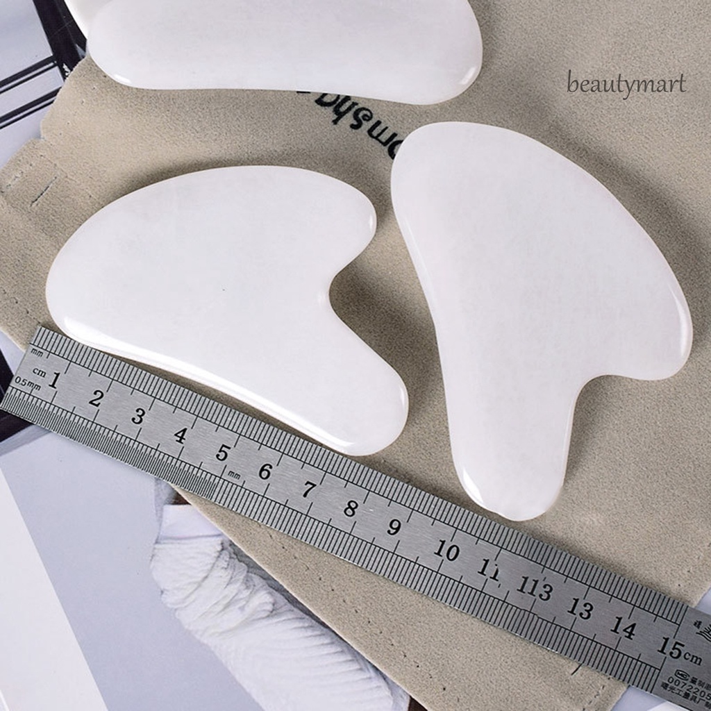 QTM_Guasha Board Heart-Shaped Lift Skin Synthetic Body Massage White Scraper Board for Face