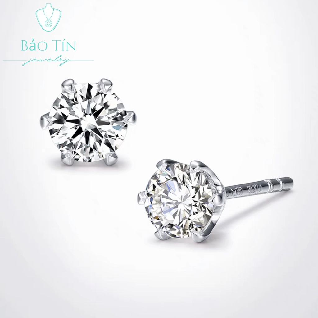 Khuyên tai bạc nụ đá Bông tai bạc nữ Bảo Tín Jewerly