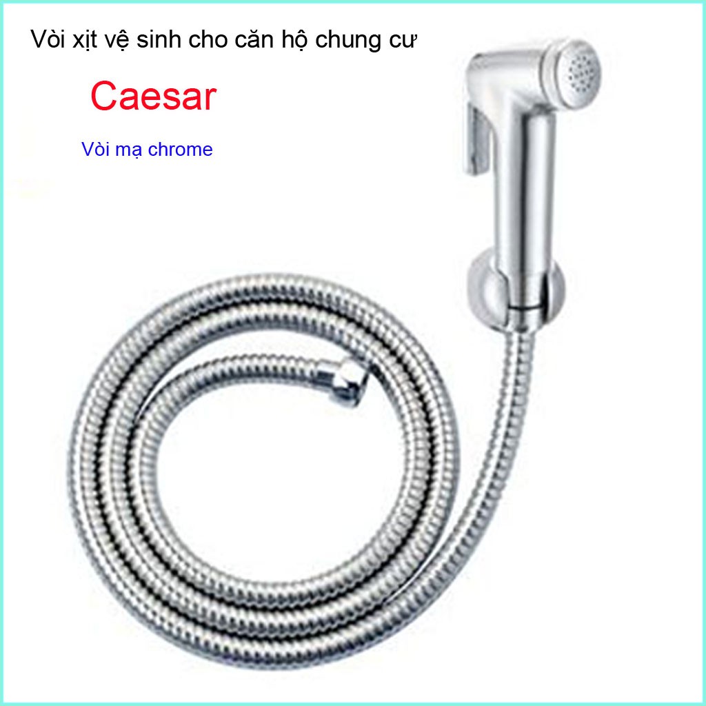 Vòi xịt vệ sinh Caesar KAG-BS304CW màu inox giữ nước và vòi rửa chiu áp lực mạnh chung cư nhà cao tầng siêu bền sử dụng