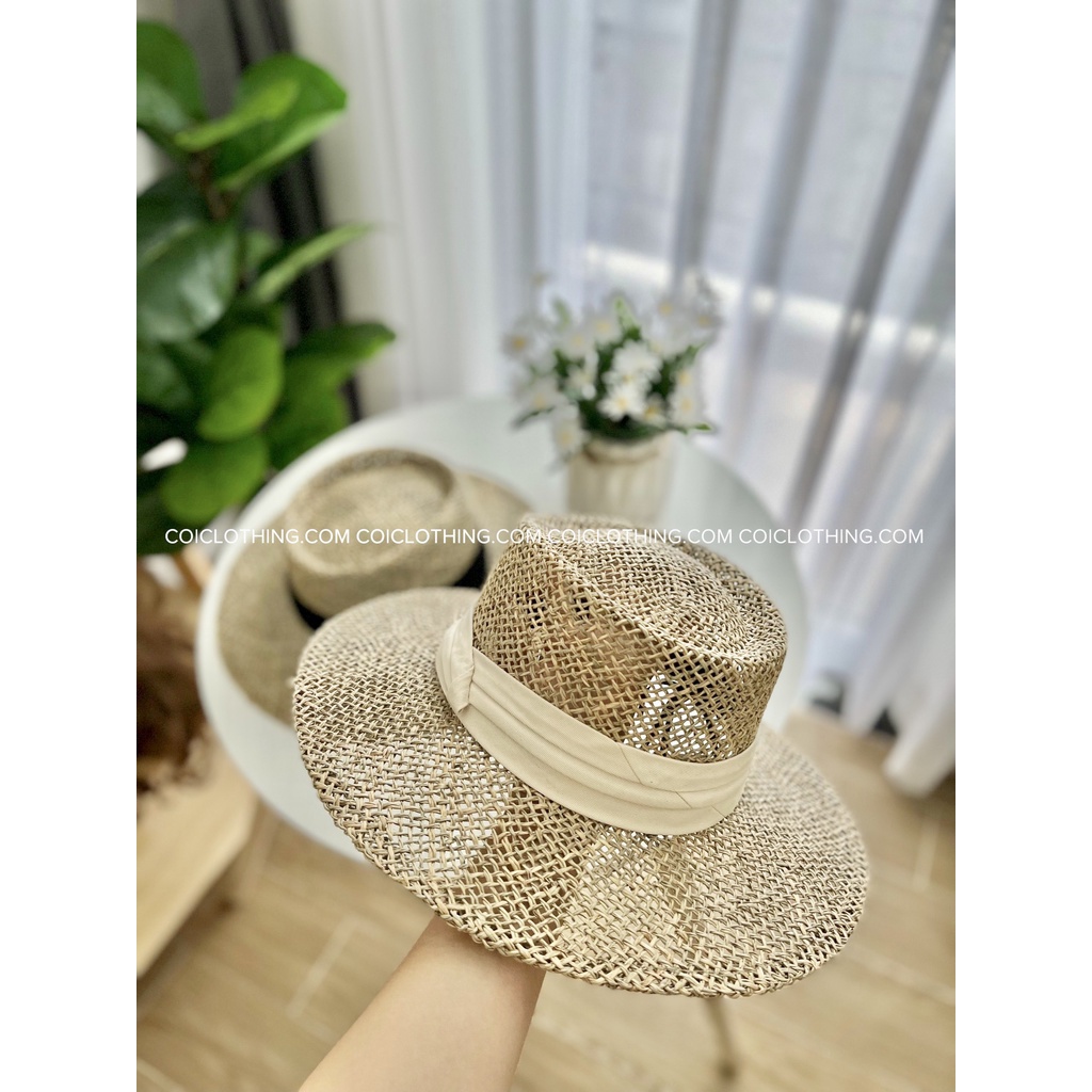 Nón Cói phớt xuyên thấu dây viền NC40