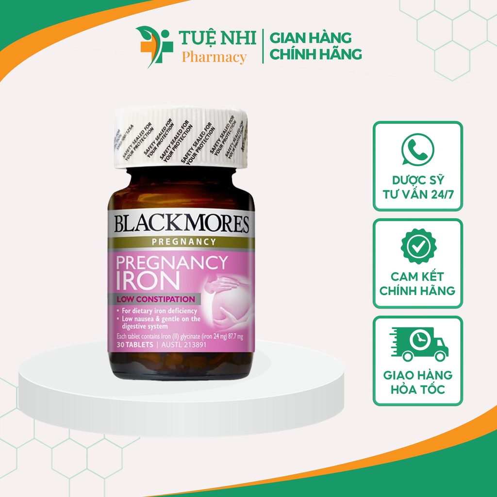 Viên uống Pregnancy Iron Blackmores bổ sung sắt cho bà bầu Úc 30 viên - NT264