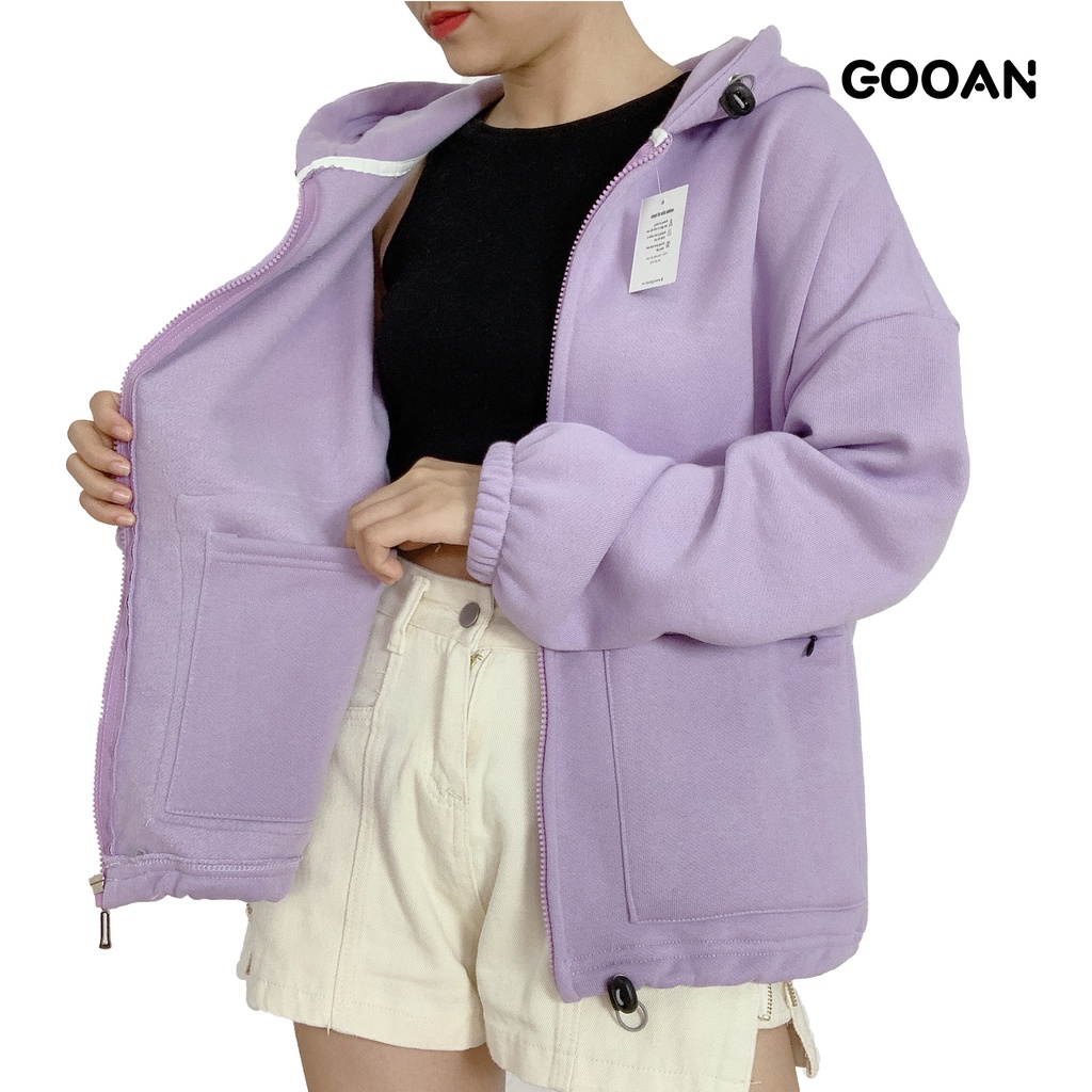 Áo khoác nữ nỉ chống nắng form rộng Popy ulzzang unisex -Gooan