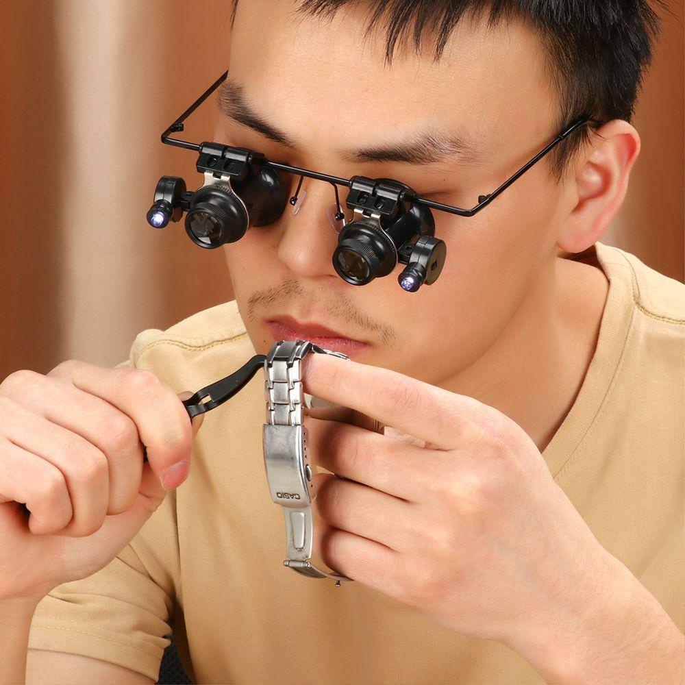 Kính Lúp Phóng Đại 20X Có Đèn LED Chuyên Dụng Cho Thợ Làm Trang Sức