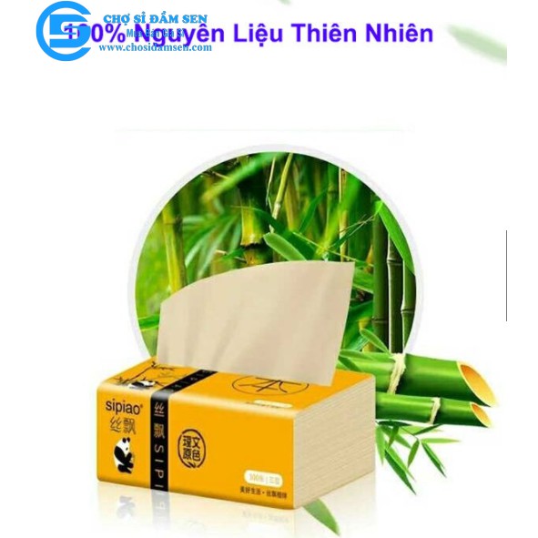 Khăn giấy ăn gấu trúc 3 lớp chống ẩm lau miệng, hàng chuẩn, dai