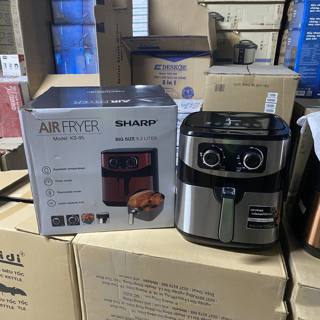 Nồi Chiên Không Dầu Sharp KS92 9.2 Lít Thái Lan bảo hành 12 tháng. 3 màu Đỏ, Bạc, Vàng - Dung Tích Siêu Lớn