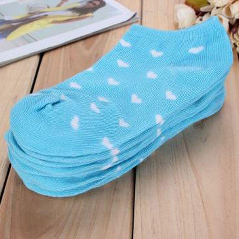 QQMALL Set 5 Đôi Tất Thể Thao Cổ Thuyền Màu Kẹo Ngọt Mới Cho Nữ