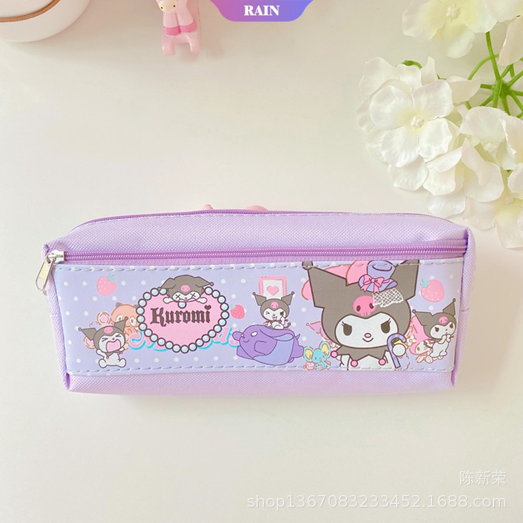 SANRIO Túi Đựng Bút Hai Ngăn Họa Tiết Melody Melody/Mèo Hello Kitty/Caracon Dễ Thương Cho Bé