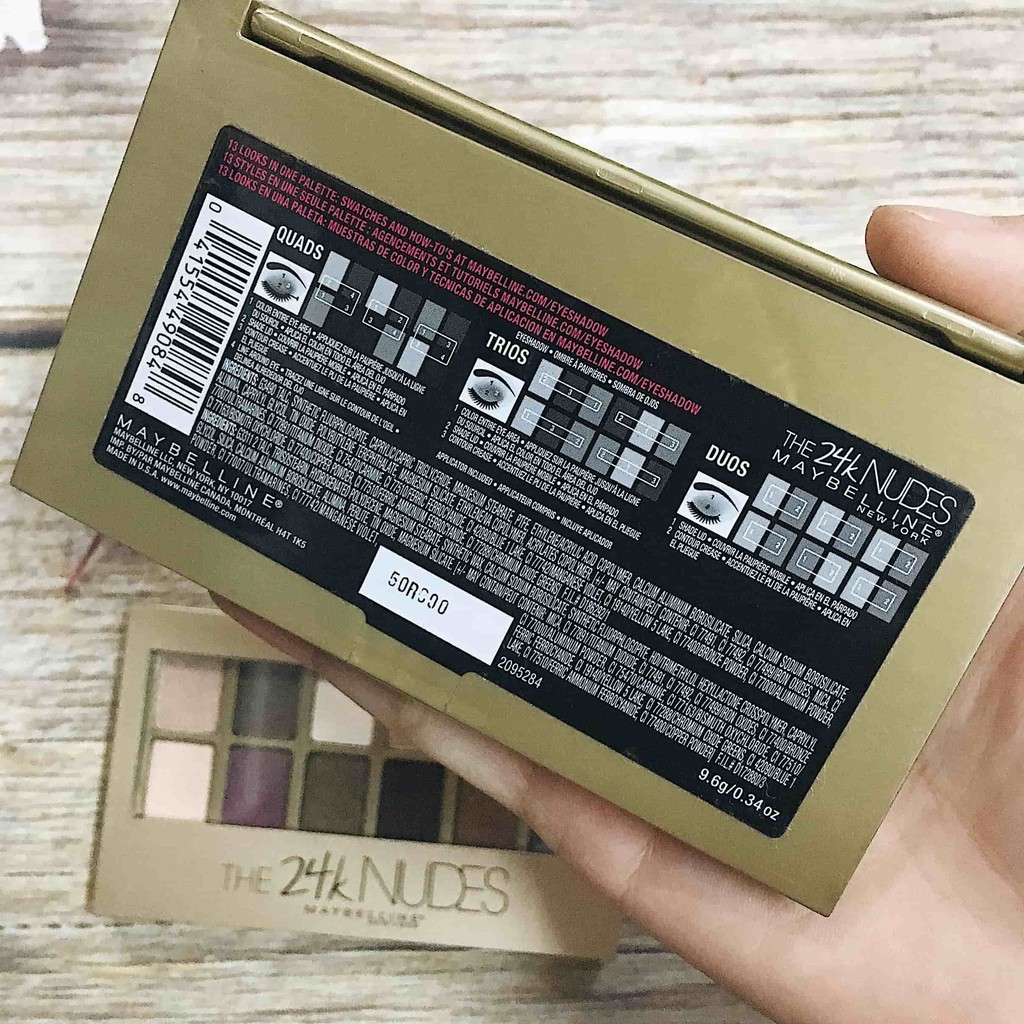 Bảng Phấn Mắt 12 Màu Maybelline The 24K Nudes + The Blushed Nudes Eyeshadow Palette