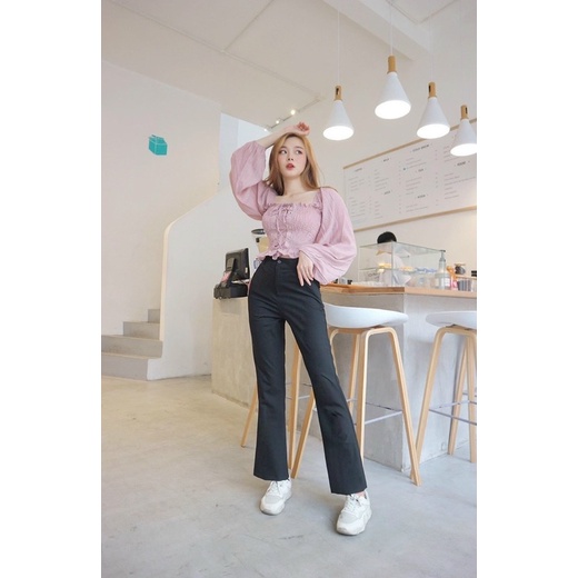 QUẦN LEGGING LOE CÚC ĐEN / QUẦN ỐNG LOE