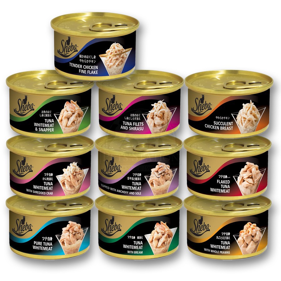 6 lon Sheba 85g đủ mùi cho mèo