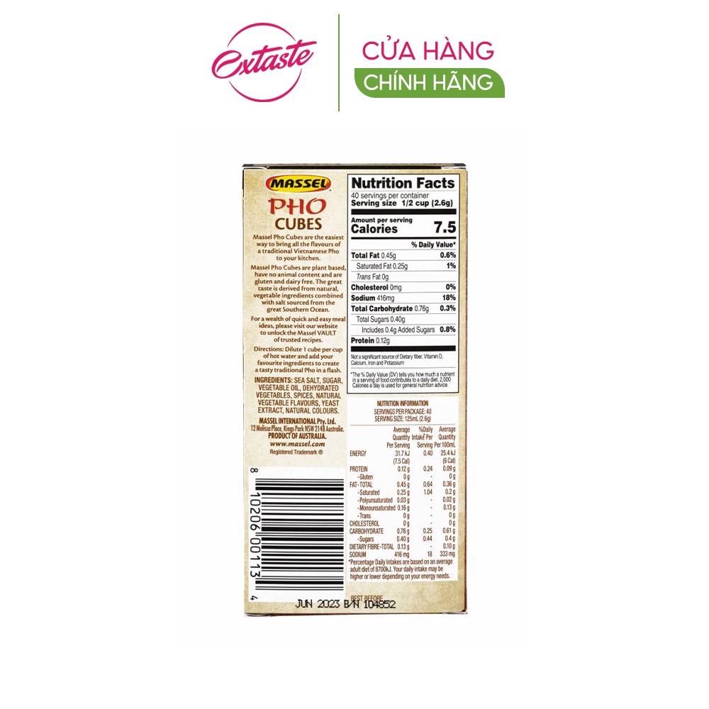 Gia vị phở Massel Instant Pho Cubes Plant Based 10 viên thơm ngon chuẩn vị