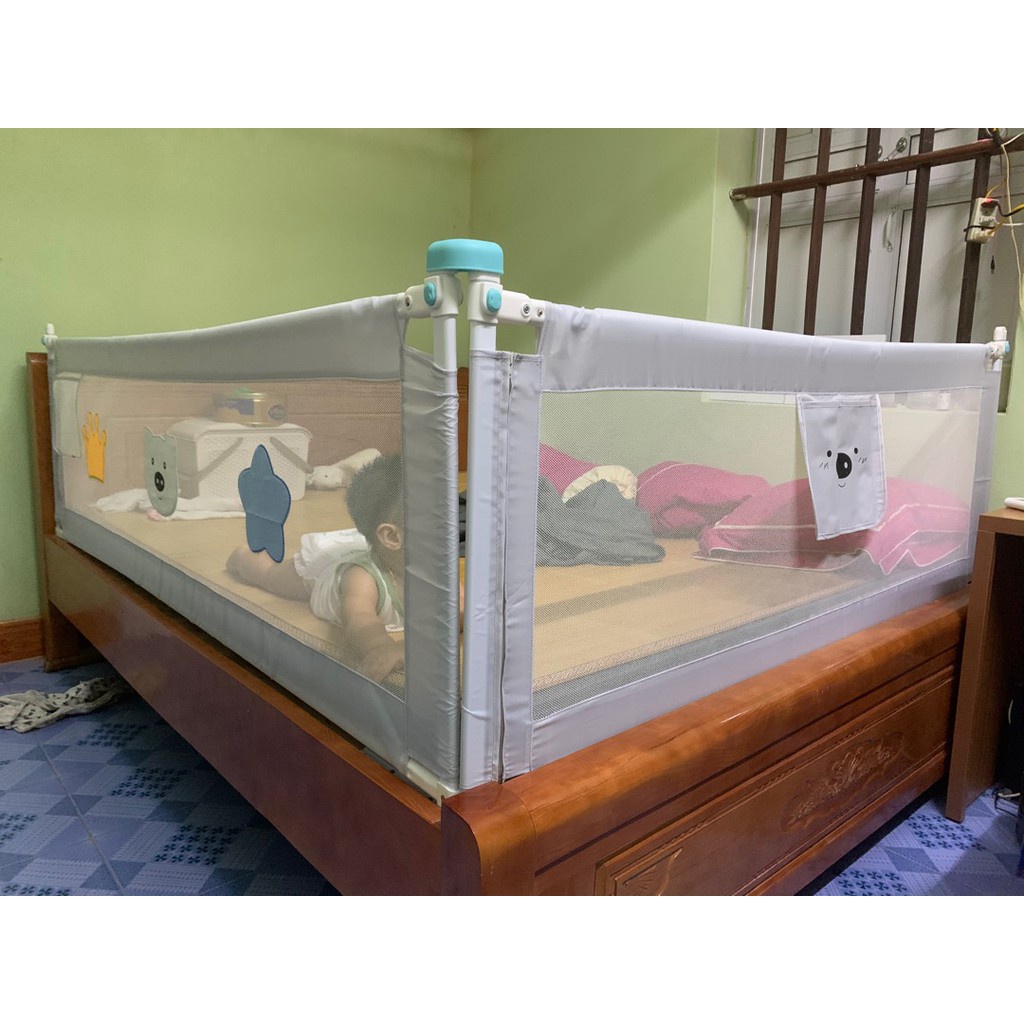 Thanh chắn giường 2021 Babyshark an toàn tiện lợi nâng hạ dễ dàng tránh chấn thương cho em bé