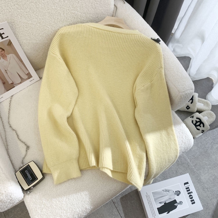 Áo Sweater Dáng Rộng Thiết Kế Thắt Nơ Phong Cách Hàn Quốc Thời Trang Thu Đông Mới Cho Nữ