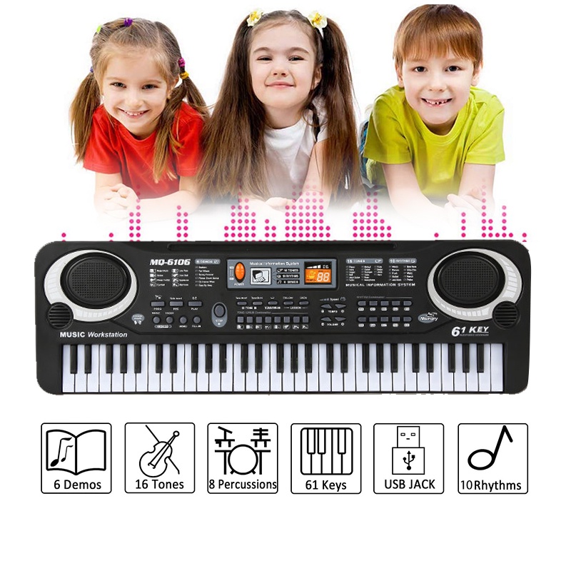 Đồ chơi đàn keyboard điện ZHAN QI TOYS 61 phím đa dụng cho trẻ nhỏ