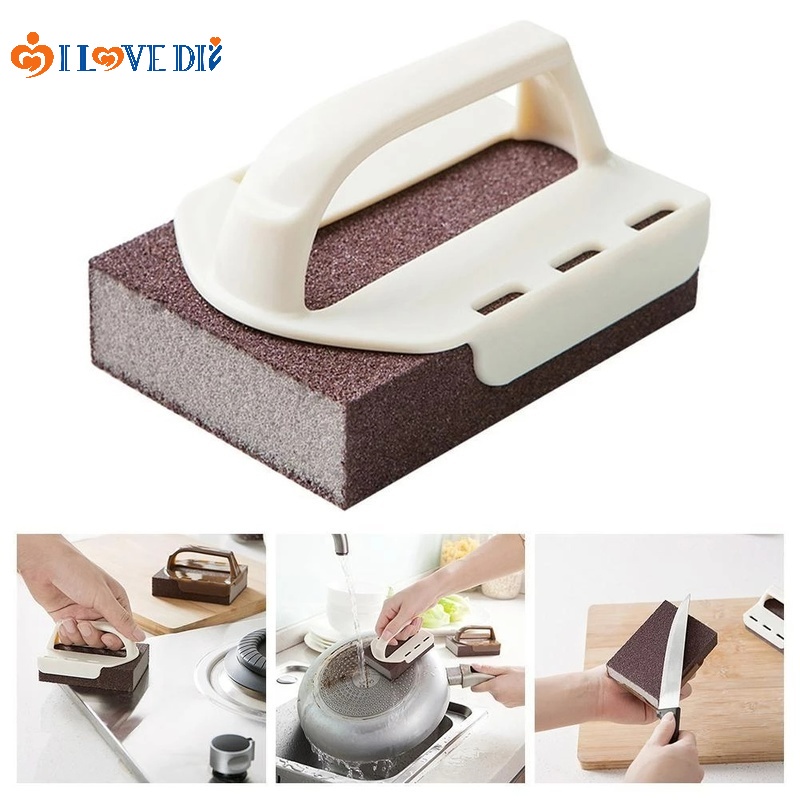 Miếng Bọt Biển Có Tay Cầm Bằng Nhựa Để Chà Rửa Nhà Bếp Tiện Dụng