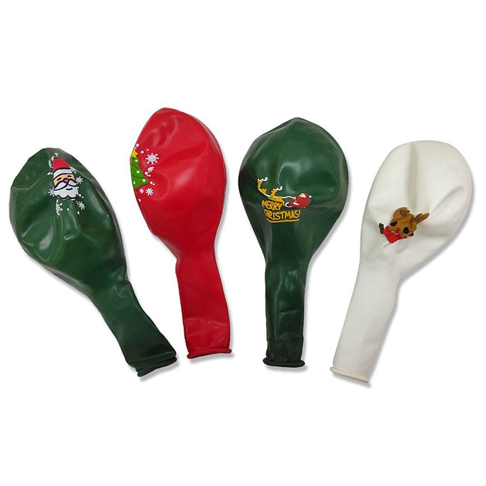 Set 1 13 Bong Bóng Cao Su Trang Trí Tiệc Sinh Nhật / Tiệc Giáng Sinh Màu Đỏ / Xanh Lá / Trắng