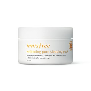 Mặt Nạ Ngủ Dưỡng Trắng Da Và Se Khít Lỗ Chân Lông Innisfree Whitening Pore Sleeping Pack 100ml (Có bill)