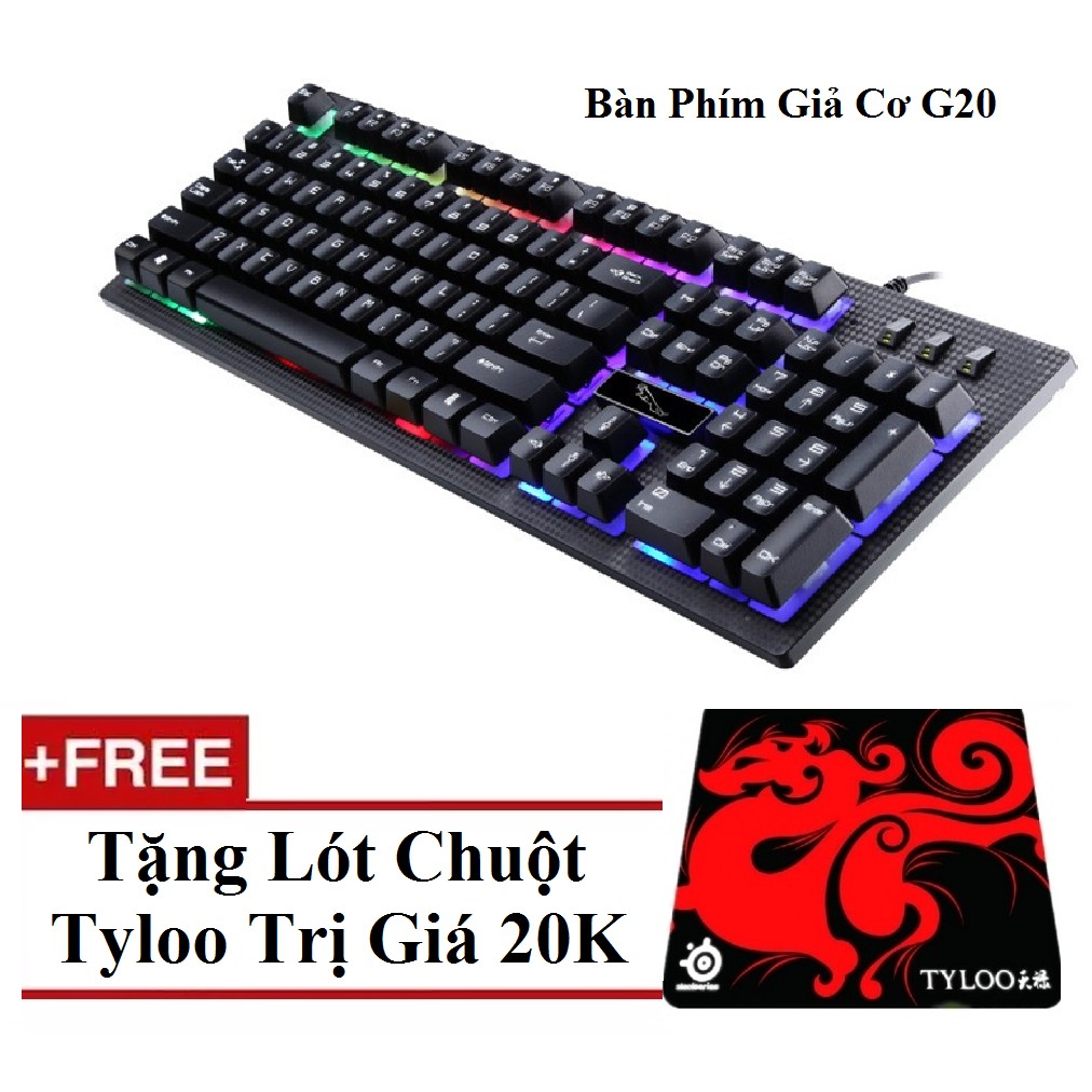 Bàn phím giả cơ G20 chuyên game LED 7 màu + Tặng Lót tyloo