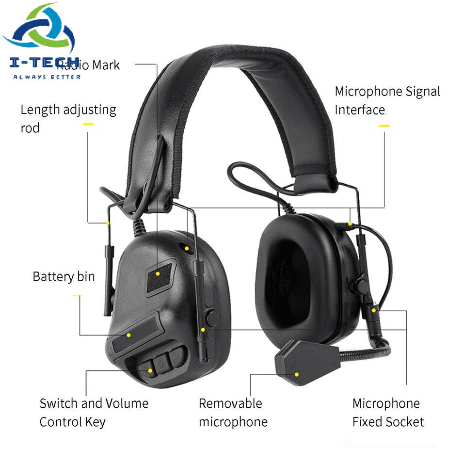 ⚡Khuyến mại⚡Tactical Headset Game Headphone Fifth Generation Chip Headset Removable Design For Hunting Tactical Games