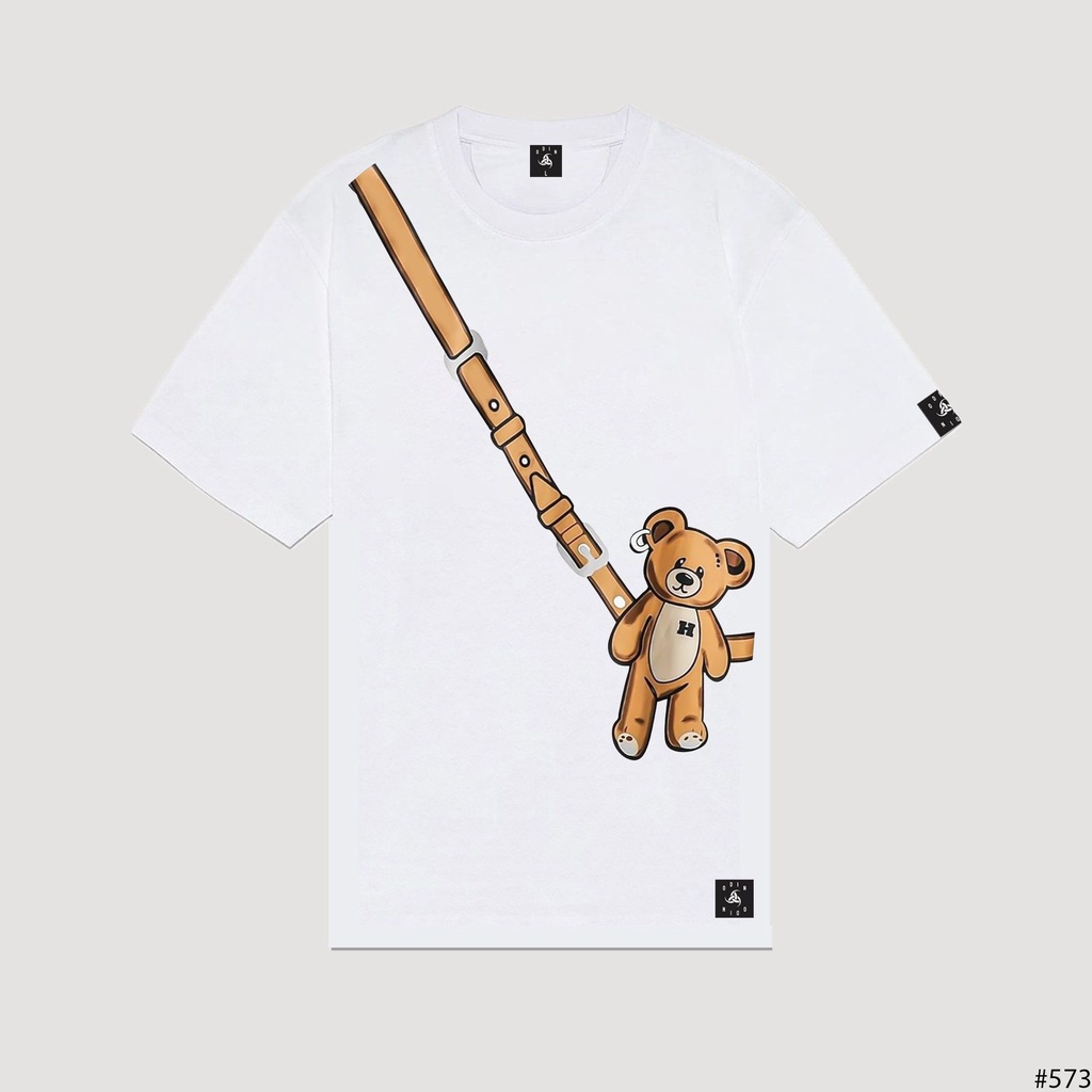 Áo Thun Oversize Bear H , áo phông cotton nam nữ unisex, ODIN CLOTHING
